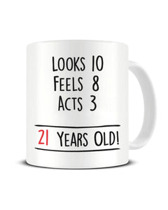 21 Years Old Maths Sum Joke Birthday Ceramic Mug