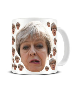 Theresa May Prime Minister Gurn Face Pattern Meme Funny Ceramic Mug
