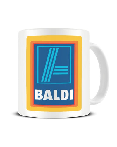 Baldi Mug Supermarket Brand Joke Bald Mens Funny Ceramic Mug
