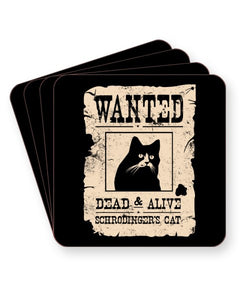 Schrödinger's Cat Wanted - Barware Home Kitchen Drinks Coasters