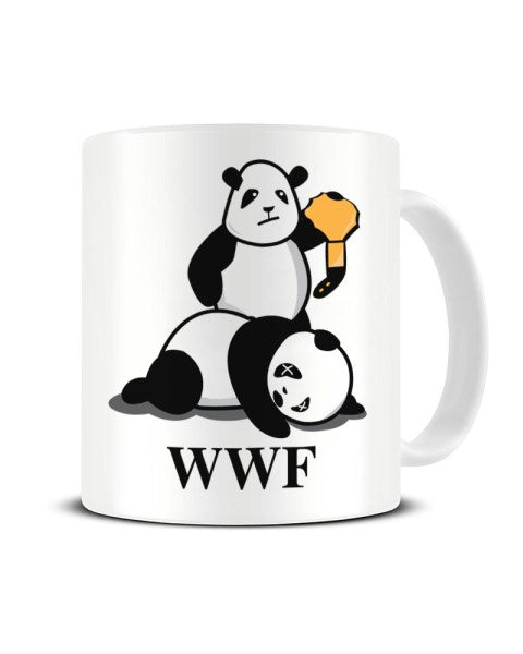WWF Panda Wrestling Wildlife Federation Meme Ceramic Mug