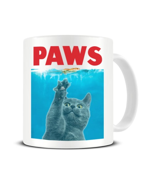 PAWS Cat JAWS Parody Ceramic Mug