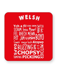 Welsh Slang Words - Funny Wales Dialect - Barware Home Kitchen Drinks Coasters