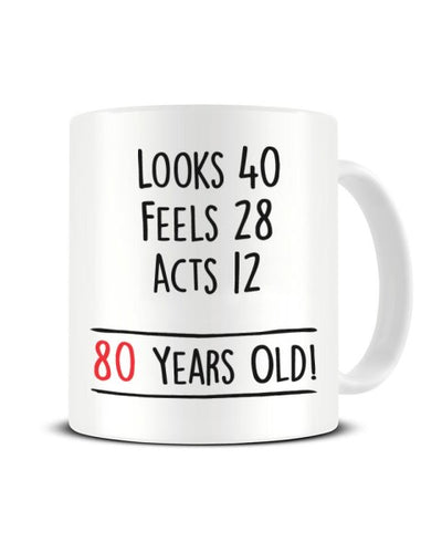 80 Years Old Maths Sum Joke Birthday Ceramic Mug
