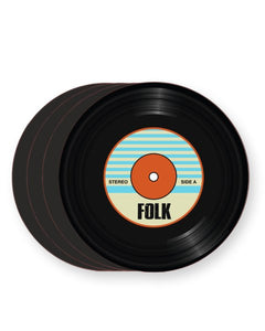 Vinyl Record Folk Music Genre - Barware Home Kitchen Drinks Coasters