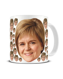 Nicola Sturgeon SNP Smirk Face Pattern Meme Funny Ceramic Mug