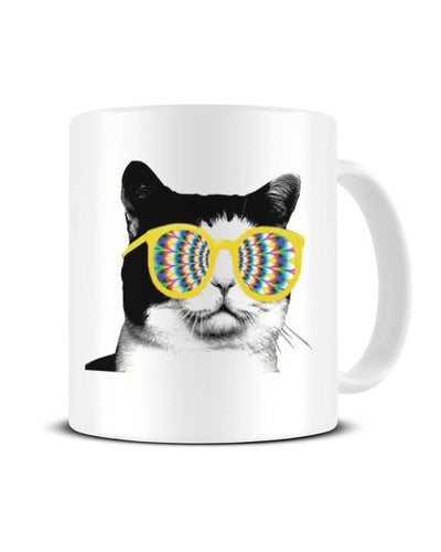 Trippy Cat GIF Style Internet Meme Ceramic Mug