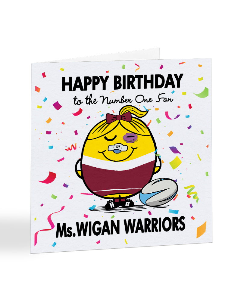 Ms Wigan Warriors - To The Number One Female Fan Supporter - Rugby - Birthday Greetings Card - A1031