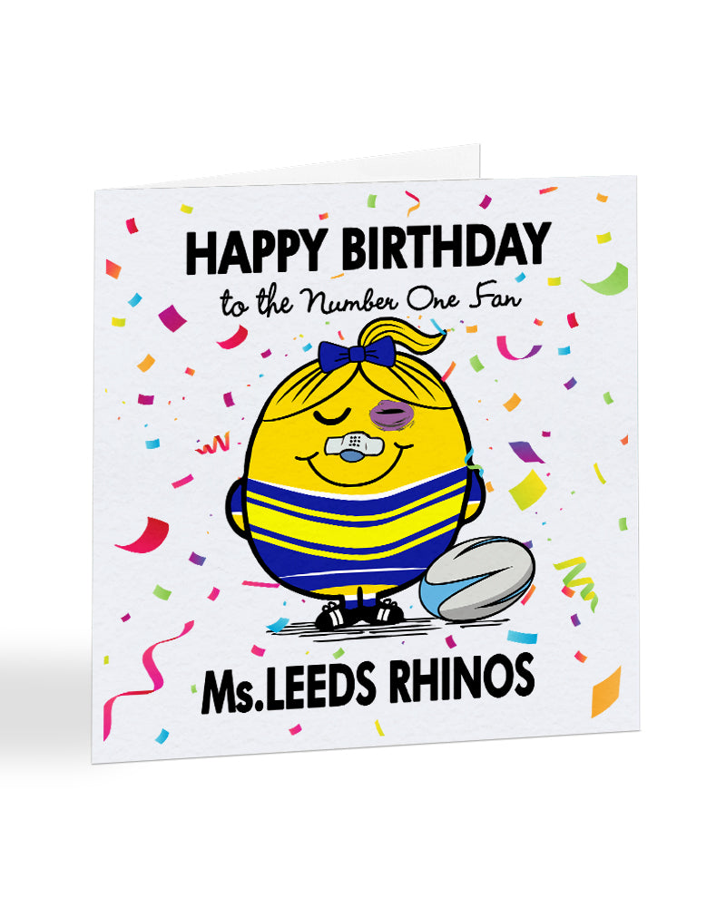 Ms Leeds Rhinos - To The Number One Female Fan Supporter - Rugby - Birthday Greetings Card - A1037
