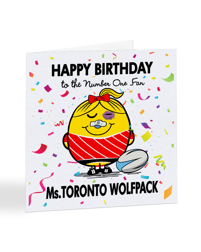 Ms Toronto Wolfpack - To The Number One Female Fan Supporter - Rugby - Birthday Greetings Card - A1040