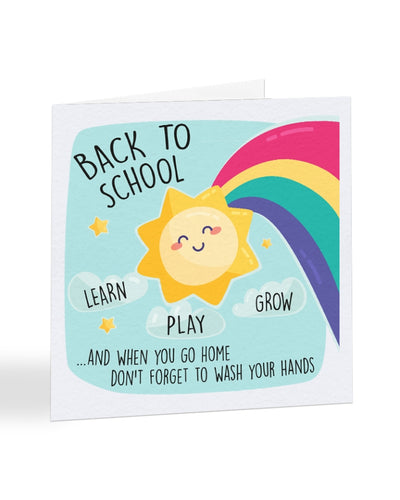 Learn Play Grow - Back to School Teacher Card - Teacher Greetings Card - A1082