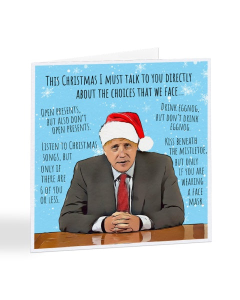 Boris Johnson Christmas Address To The Nation - Funny 2020 Joke - Christmas Card