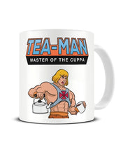 Load image into Gallery viewer, Tea-Man Master Of The Cuppa Funny 80&#39;s Cartoon Ceramic Mug