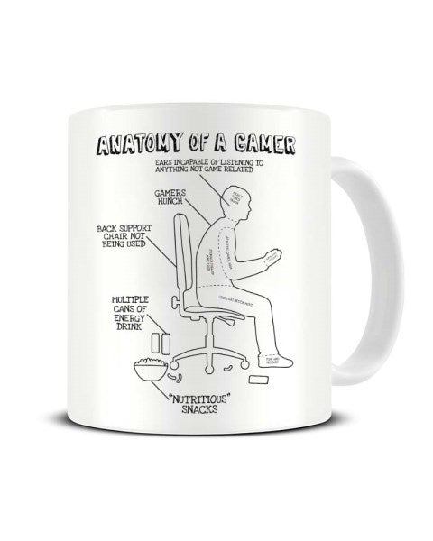 Anatomy Of A Gamer Funny Video Game Ceramic Mug