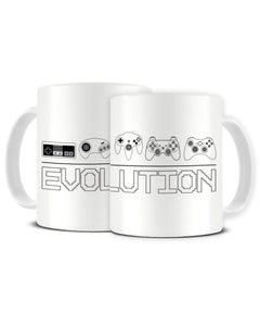 Evolution Of Video Game Controllers Funny Gaming Ceramic Mug