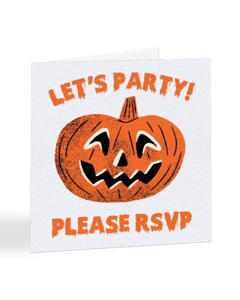 Let's Party - Please RSVP - Halloween Party - Funny RSVP Greetings Card