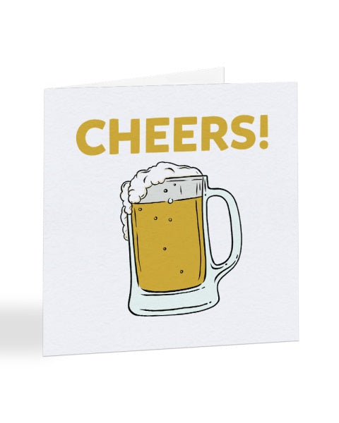 Cheers - Beer - Pint Pun - Thank You Greetings Card