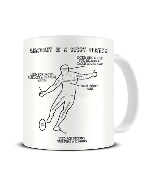 Anatomy Of A Rugby Player Funny Ceramic Mug
