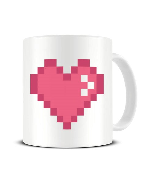 Pink Pixel Heart - Video Game Inspired Ceramic Mug