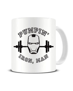 Pumpin' Iron, Man - Funny Iron Man Inspired Gym Ceramic Mug