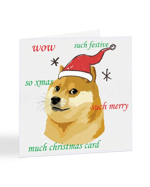 Doge Meme So Xmas Christmas Card
