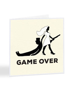 Game Over Bride And Groom Shotgun Wedding Greetings Card