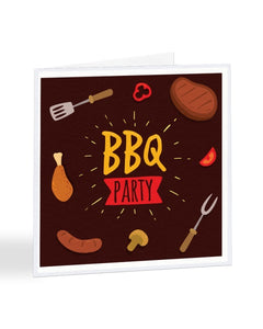 BBQ Party Invite - Funny RSVP Greetings Card