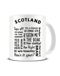 Scottish Slang - Regional Dialect - Funny Ceramic Mug