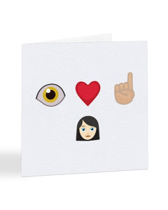 I Love You Mum Mother's Day Text Emoji Greetings Card