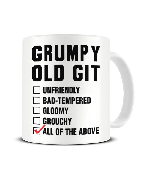Grumpy Old Git Checklist Funny Ceramic Mug