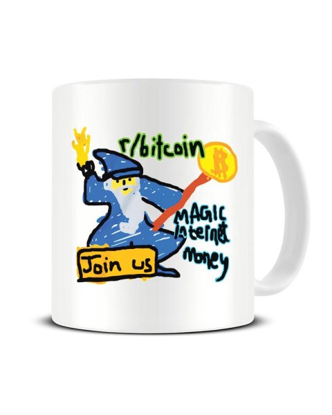 Bitcoin Wizard Magic Internet Money Funny Ceramic Mug