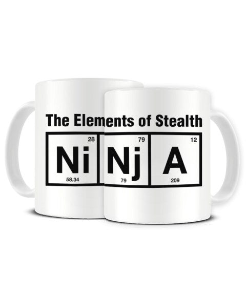 The Elements of Stealth Ninja Periodic Table Ceramic Mug