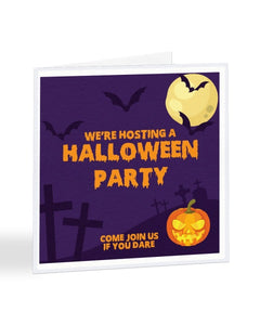 We're Hosting A Halloween Party - Halloween Party - Funny RSVP Card Greetings
