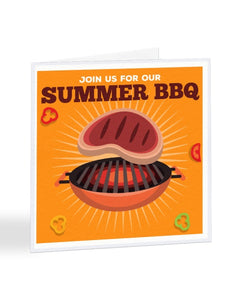 Join Us For Our Summer BBQ - Invite - Funny RSVP Greetings Card
