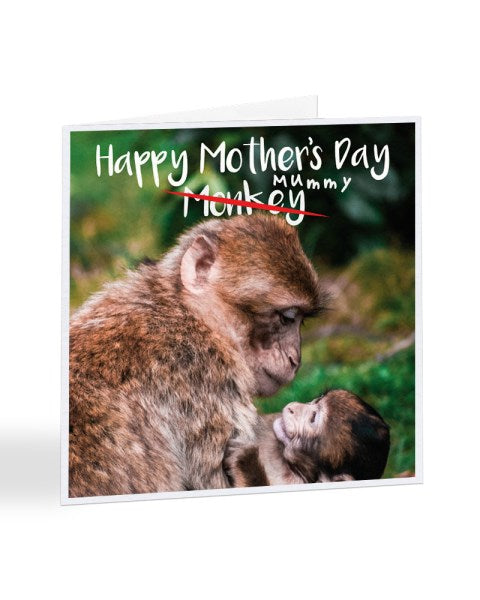 Happy Mother's Day Mummy Monkey Greetings Card