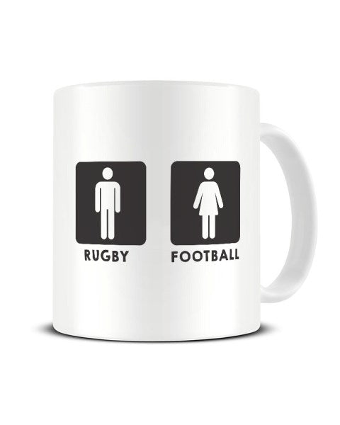 Rugby Football - Men's And Women's Toilet Symbols - Funny Ceramic Mug