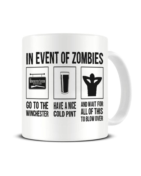 In Event Of Zombies - Apocalypse Plan - Shaun Of The Dead Inspired Ceramic Mug