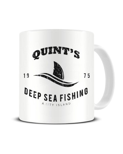 Quint's Deep Sea Fishing Amity Island 1975 - Funny Jaws Inspired Ceramic Mug