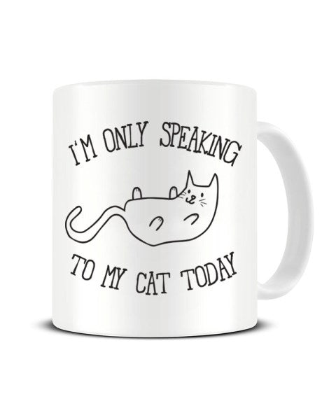I'm Only Speaking To My Cat Today Funny Ceramic Mug
