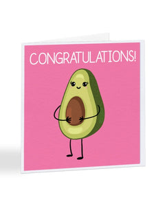 Congratulations - Pregnant Avocado - New Baby Greetings Card